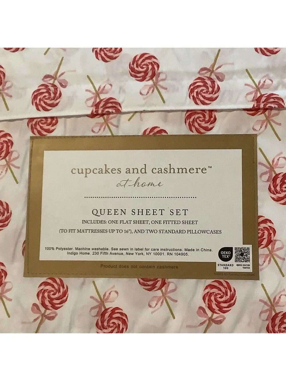 Cupcakes And Cashmere Sweet Bow Christmas Candy Sheet Set New